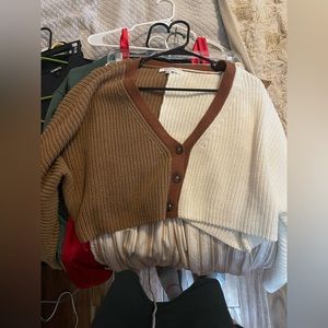 Two-toned Sweater Cardigan
